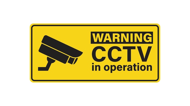 CCTV attention sign video surveillance Camera security icon Vector isolated