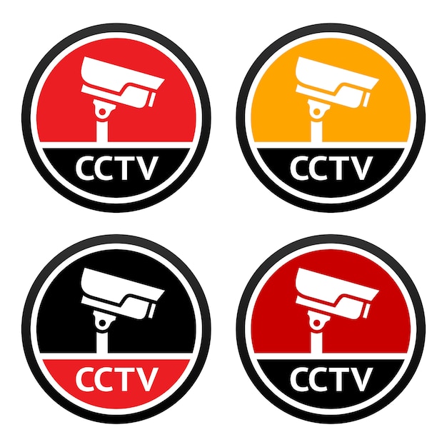 CCTV icon set sign