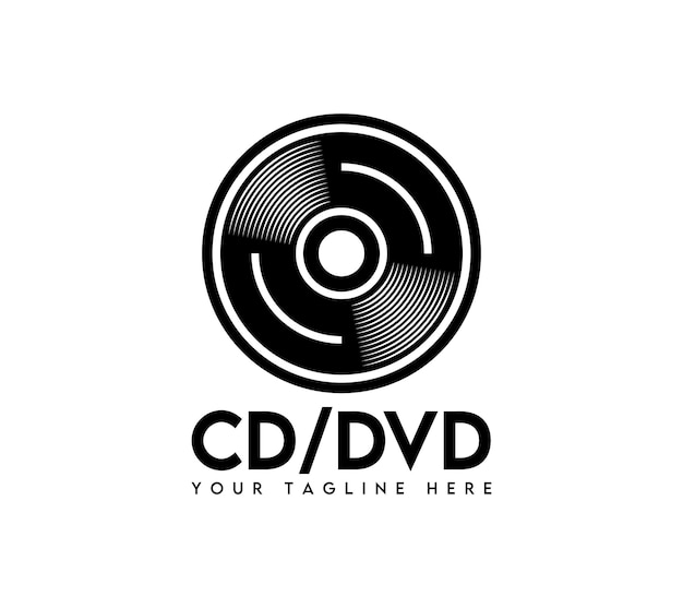 Vector cd dvd disc logo design on white background vector illustration