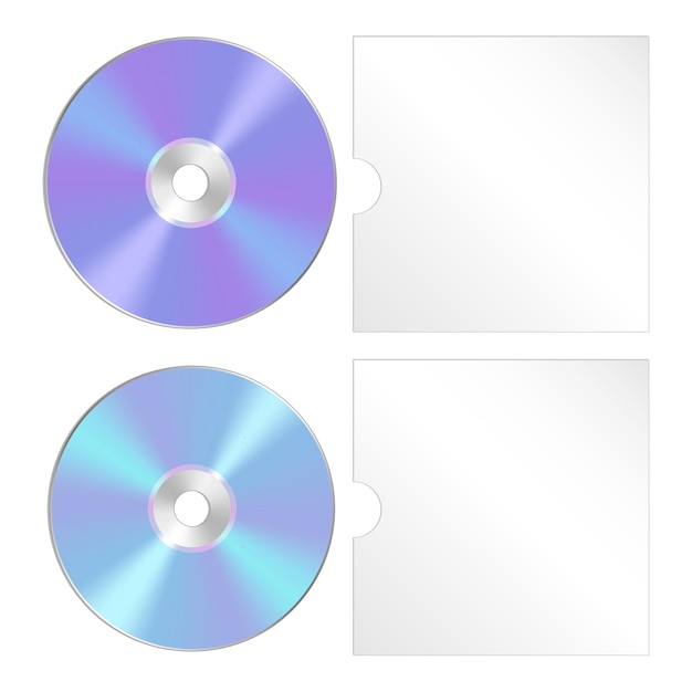 Cd dvd isolated icon compact disc realistic set