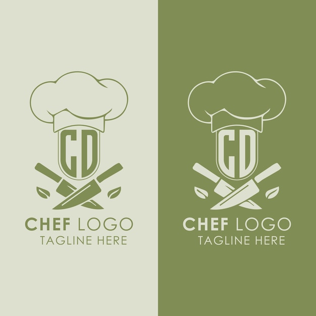 CD initial monogram for chef cooking logo with creative style design