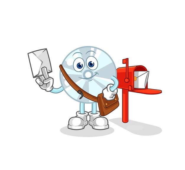 CD postman vector cartoon character