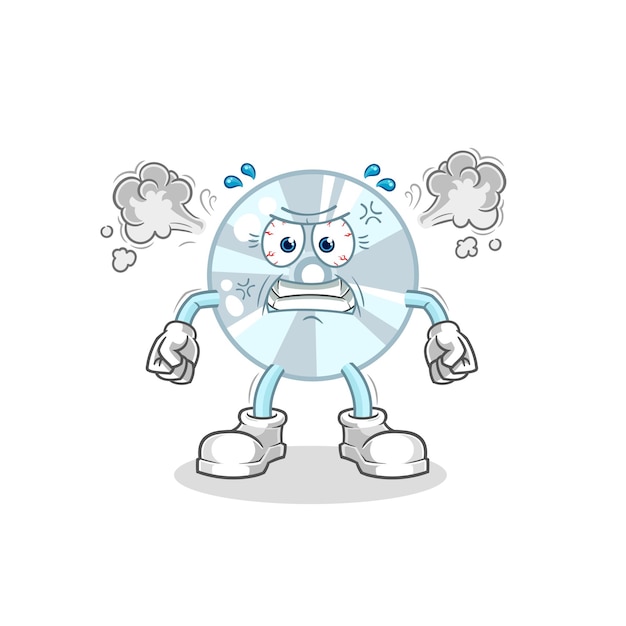 CD very angry mascot cartoon vector