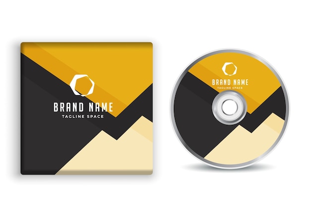 Vector a cd with a black and gold logo on it