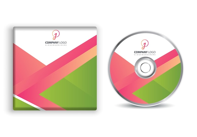 Vector a cd with a pink and green design on it