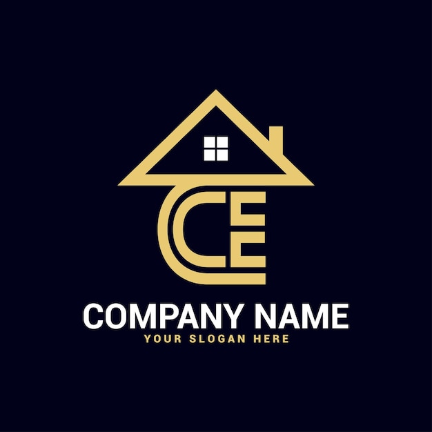 Ce ec Real estate letter logo Vector Template