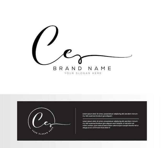 ce initial letter handwriting and signature logo