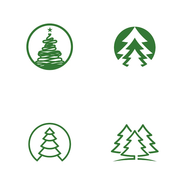 Cedar tree vector icon illustration