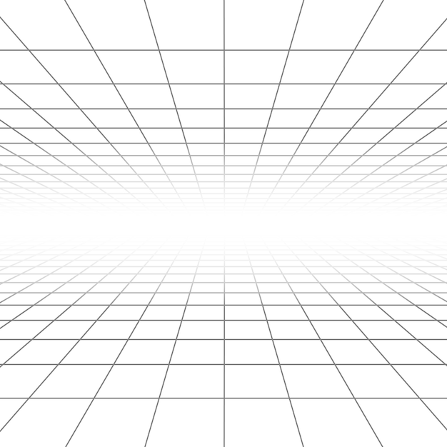 Ceiling and floor perspective grid lines, architecture wireframe