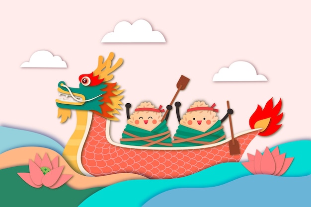 Vector celebrate chinese dragon boat festival illustration