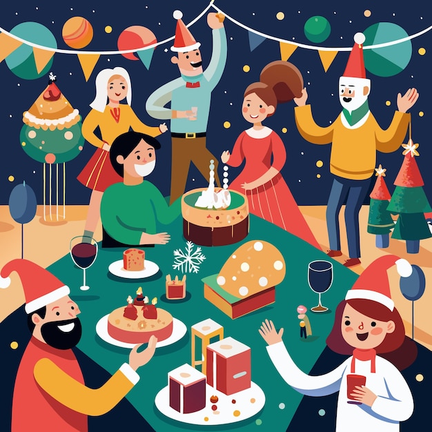 Celebrate Christmas with Friends and Family Enjoy Delicious Food and Festive Decor