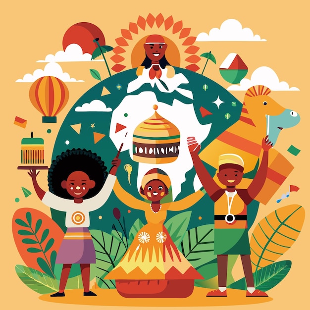 Vector celebrate diversity global cultures traditions people