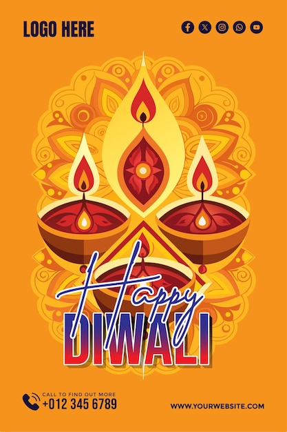 Vector celebrate diwali with background for banner wallpaper copy space poster and flyer