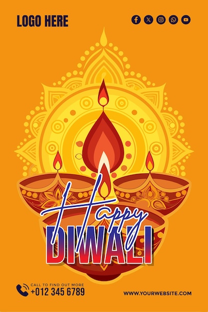 Vector celebrate diwali with background for banner wallpaper copy space poster and flyer