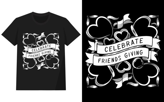 Vector celebrate friends giving tshirt design friendship day design design for tshirt and other use