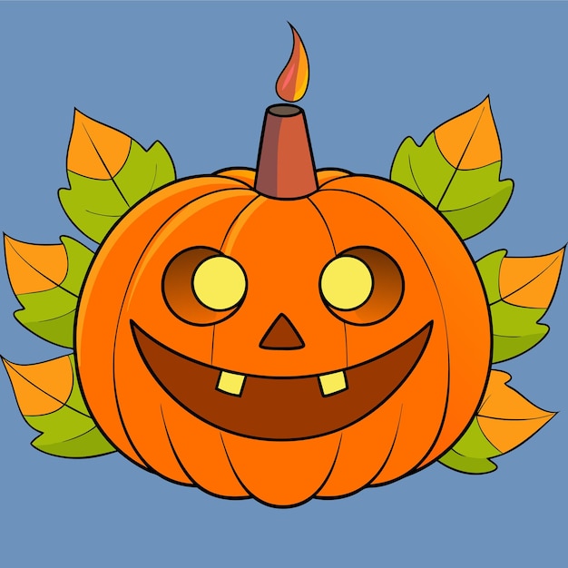 Celebrate Halloween with this carved pumpkin vector art illustration design