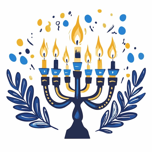 Vector celebrate hanukkah with joy jewish holiday social media post