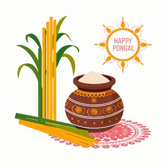 Vector celebrate the joy of pongal with bold elegance