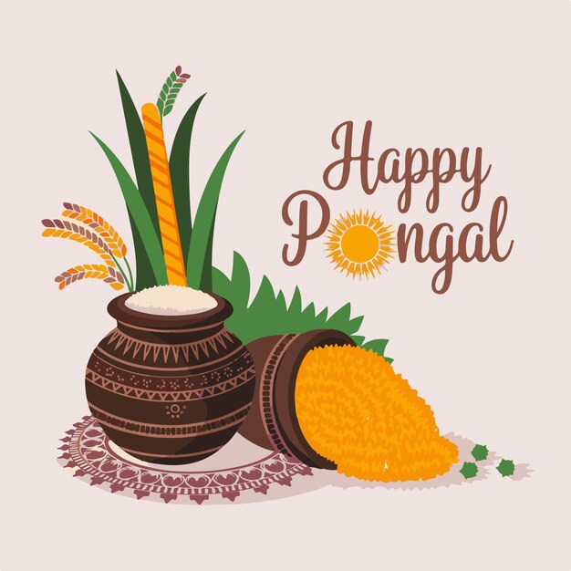 Vector celebrate the joy of pongal with bold elegance