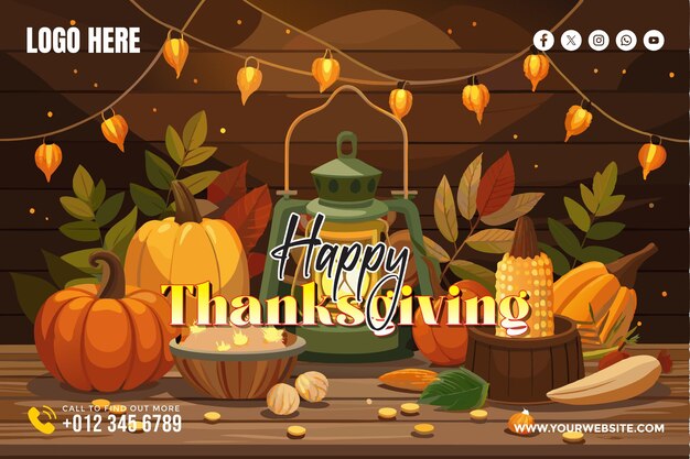 Vector celebrate thanksgiving background for banner wallpaper copy space poster and flyer