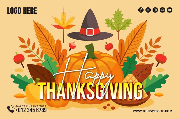 Vector celebrate thanksgiving background for banner wallpaper copy space poster and flyer