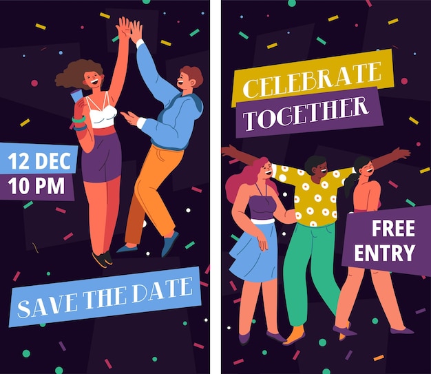 Celebrate together on free entry party banners