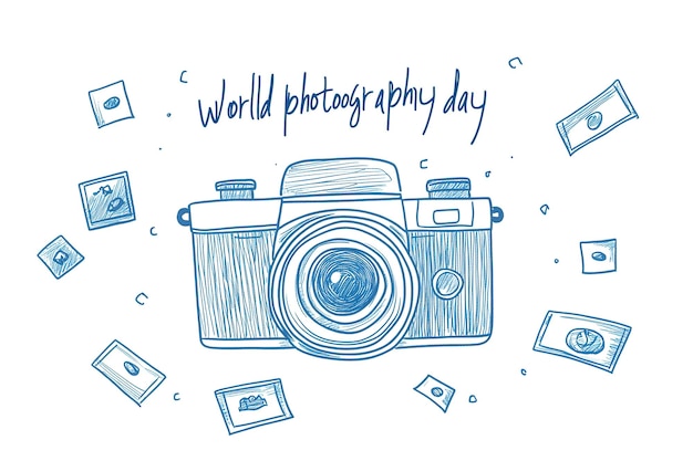 Celebrate World Photography Day with stunning graphic vector art of a woman with a camera Perfect f