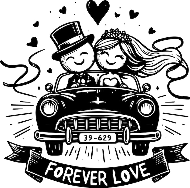 Vector celebrate your love with the perfect just married car ideas for a memorable wedding day