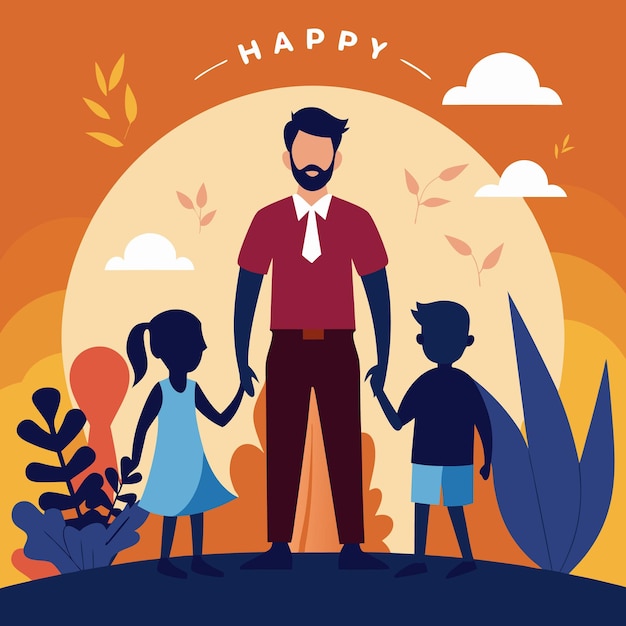 Vector celebrating fatherhood heartwarming father s day illustration