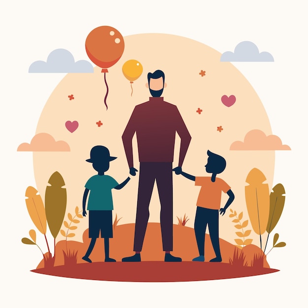 Vector celebrating fatherhood heartwarming father s day illustration