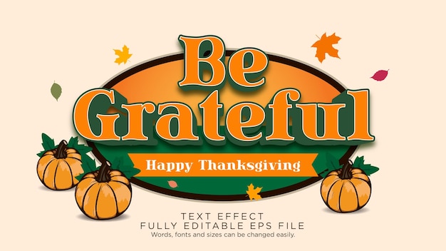 Celebrating Happy Thanksgiving Text Effect Font Type