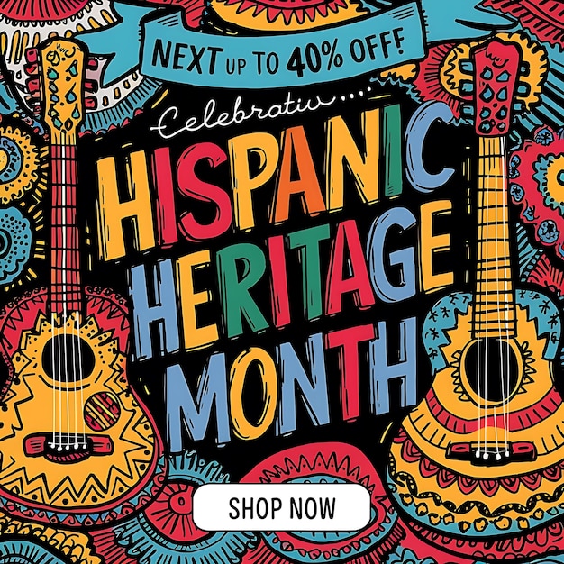 Vector celebrating hispanic heritage month social media post