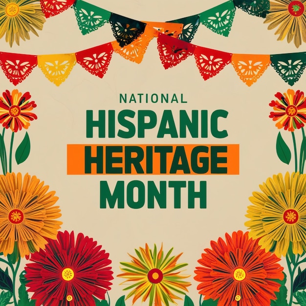 Vector celebrating hispanic heritage month with vibrant festivities