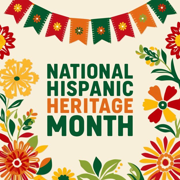 Vector celebrating hispanic heritage month with vibrant festivities