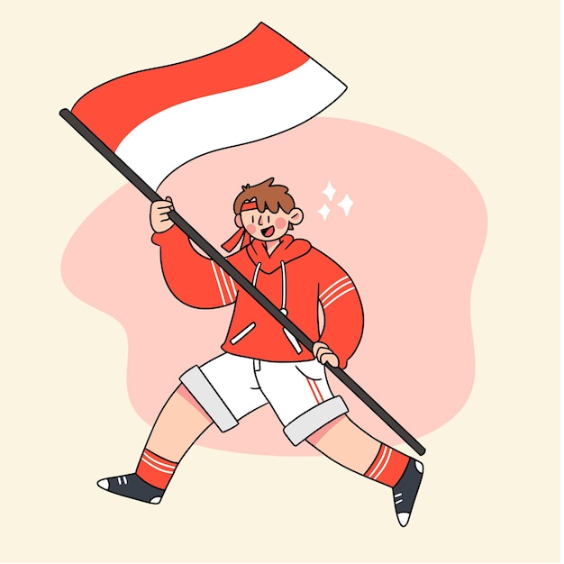 Celebrating Indonesia Independence Day Character Illustration Vector Asset 5