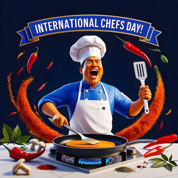 Vector celebrating international chefs day