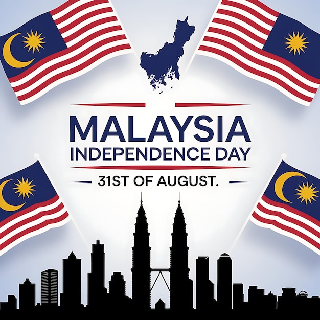 Celebrating Malaysia Independence Day Poster Vector Illustration