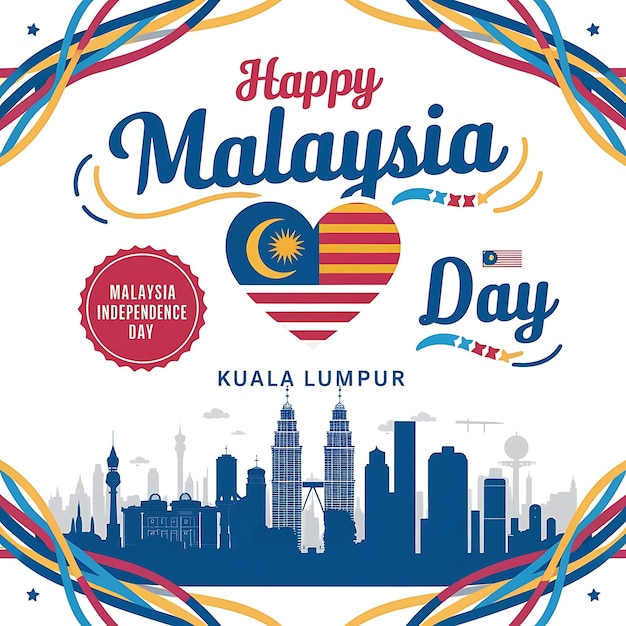 Celebrating Malaysia Independence Day Poster Vector Illustration