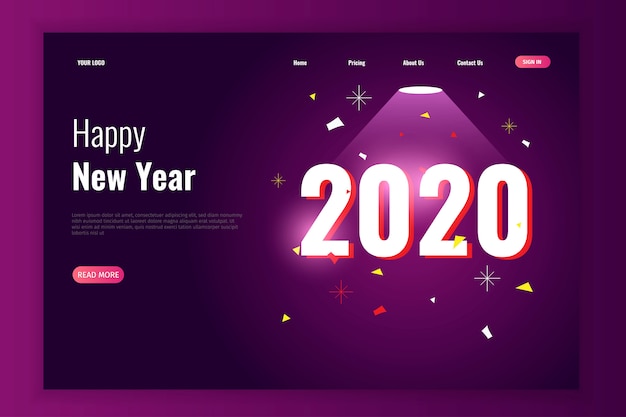 Celebrating new year and christmas party landing page