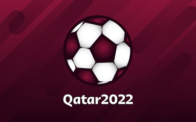 Celebrating qatar football 2022 with qatar flag illustration. Premium Vector