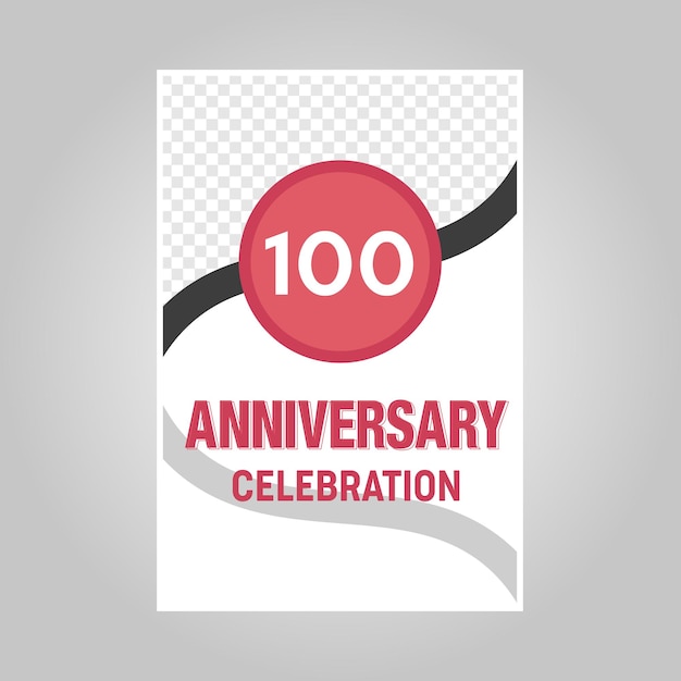 Celebration of 100th years anniversary vector invitation card template .