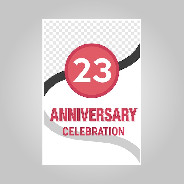 Vector celebration of 23rd  years anniversary vector invitation card template .