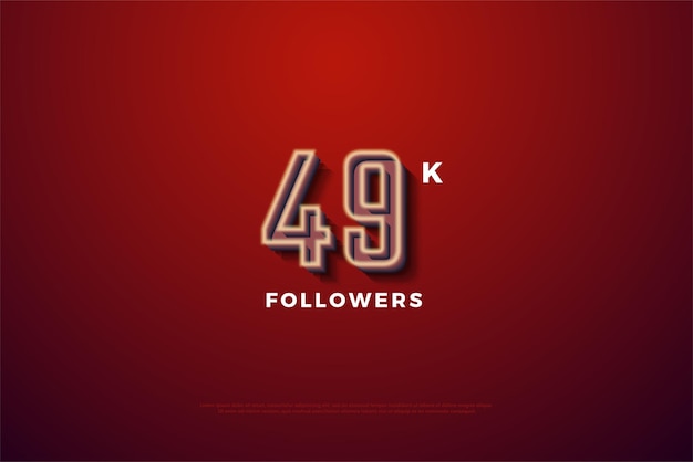 Celebration of 49k followers with the concept of numbers with holes in the middle of the numbers