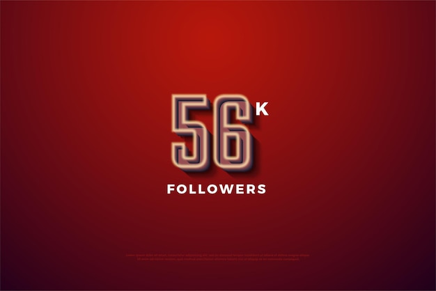 Celebration of 56k followers with the concept of numbers with holes in the middle of the numbers