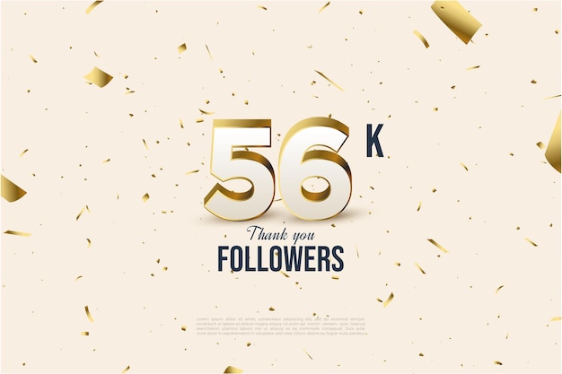 Celebration of 56k followers with very real number illustrations