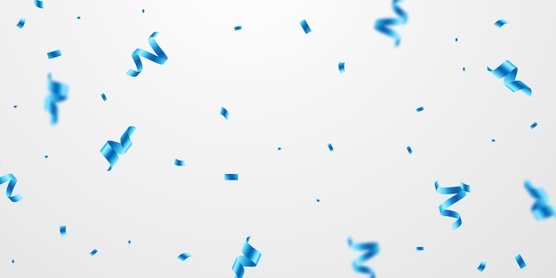 Celebration background with beautiful blue confetti for festival decoration vector illustration