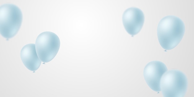 Celebration background with blue balloons for party vector illustration