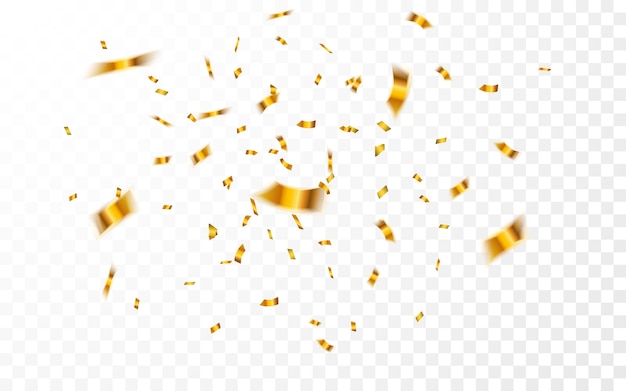 Celebration carnival falling shiny glitter confetti in gold color