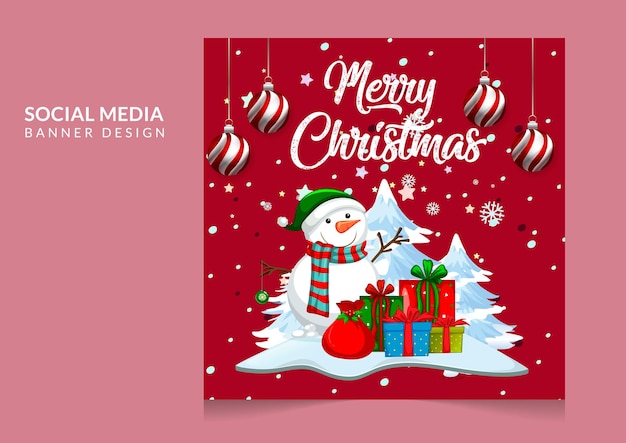 Celebration Christmas season social media posts design template