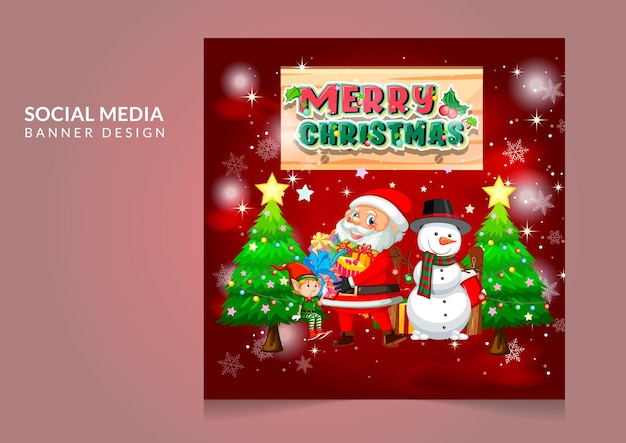 Celebration Christmas season social media posts design template